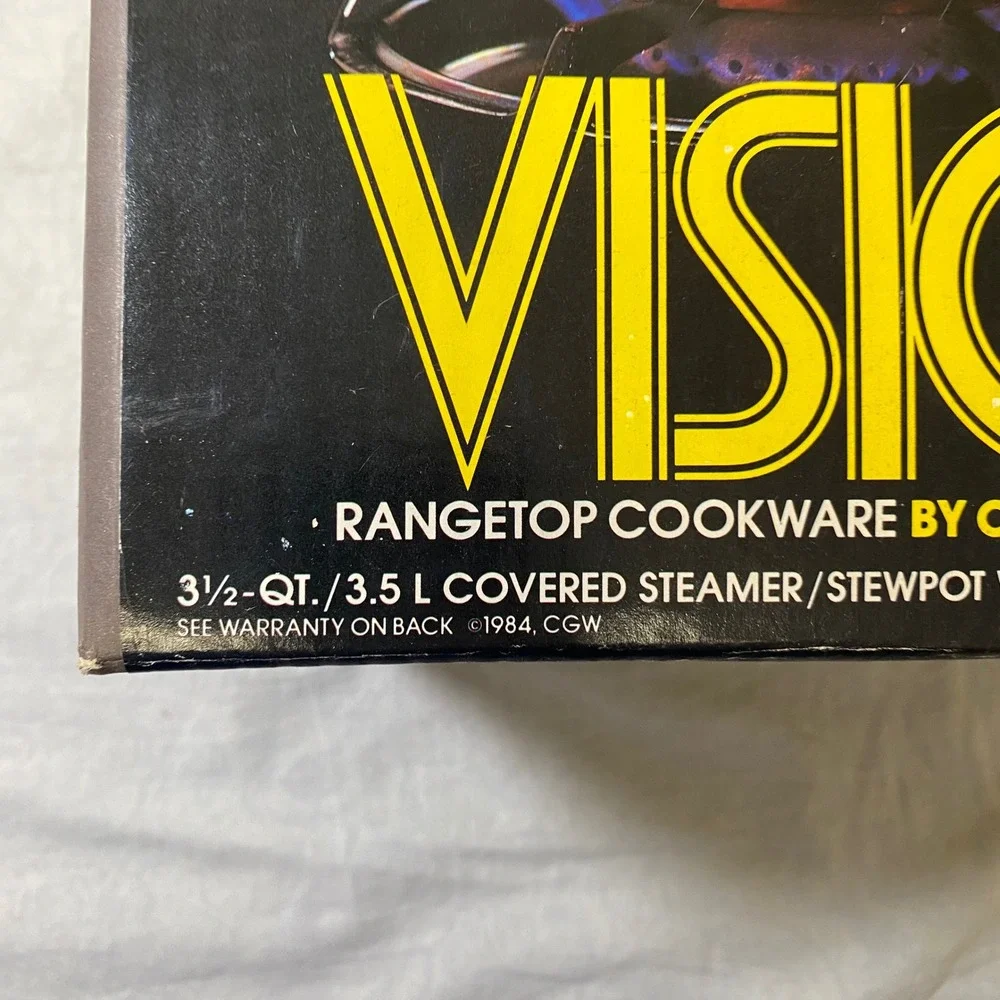 Corning Visions V-3½-ST 3.5 Qt Steamer Stewpot NOS Open Box Made France Mid 80s